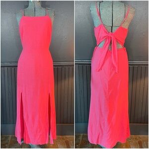 The Fifth Label Fresco Linen Back Tie Cutout Maxi Dress ~ Size Large 💛🍄